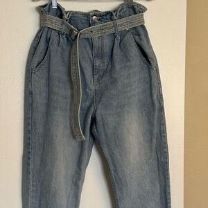 Free People 100% Cotton High Rise Light Blue Jeans